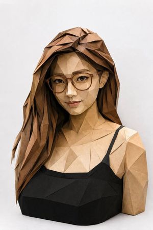 低多边形折纸风格人像