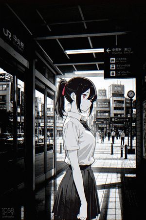 中央车站的动漫少女