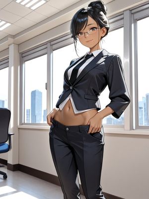 明亮办公室里的动漫职场女性