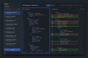 深色 JSON Diff 工具 UI 原型