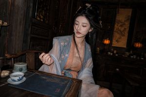 电影感汉服茶室人像