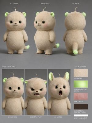 生物发光毛绒生物设计图
