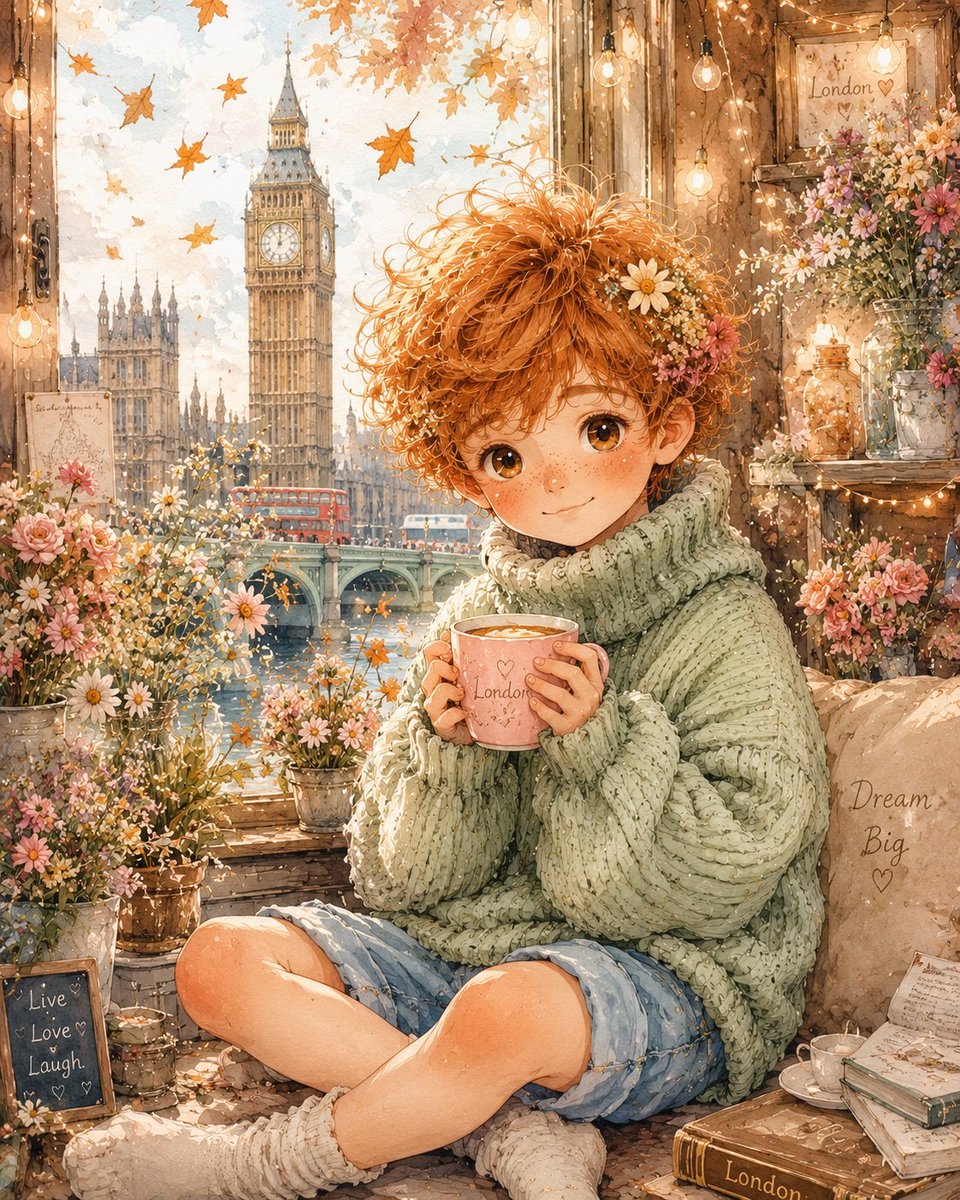 Dreamy Watercolor Boy Illustration