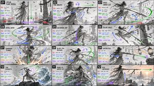 12 格长矛 Sakuga 分镜脚本
