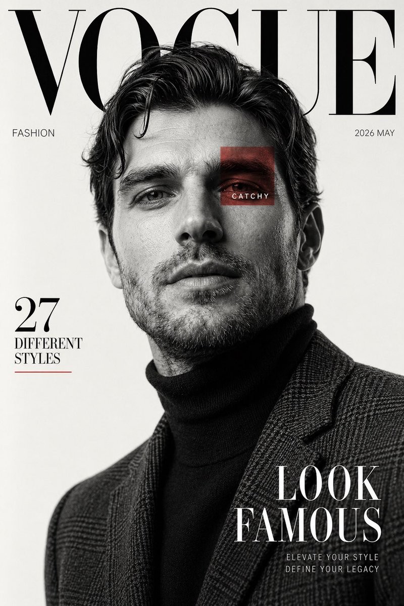 Black and White Fashion Magazine Cover