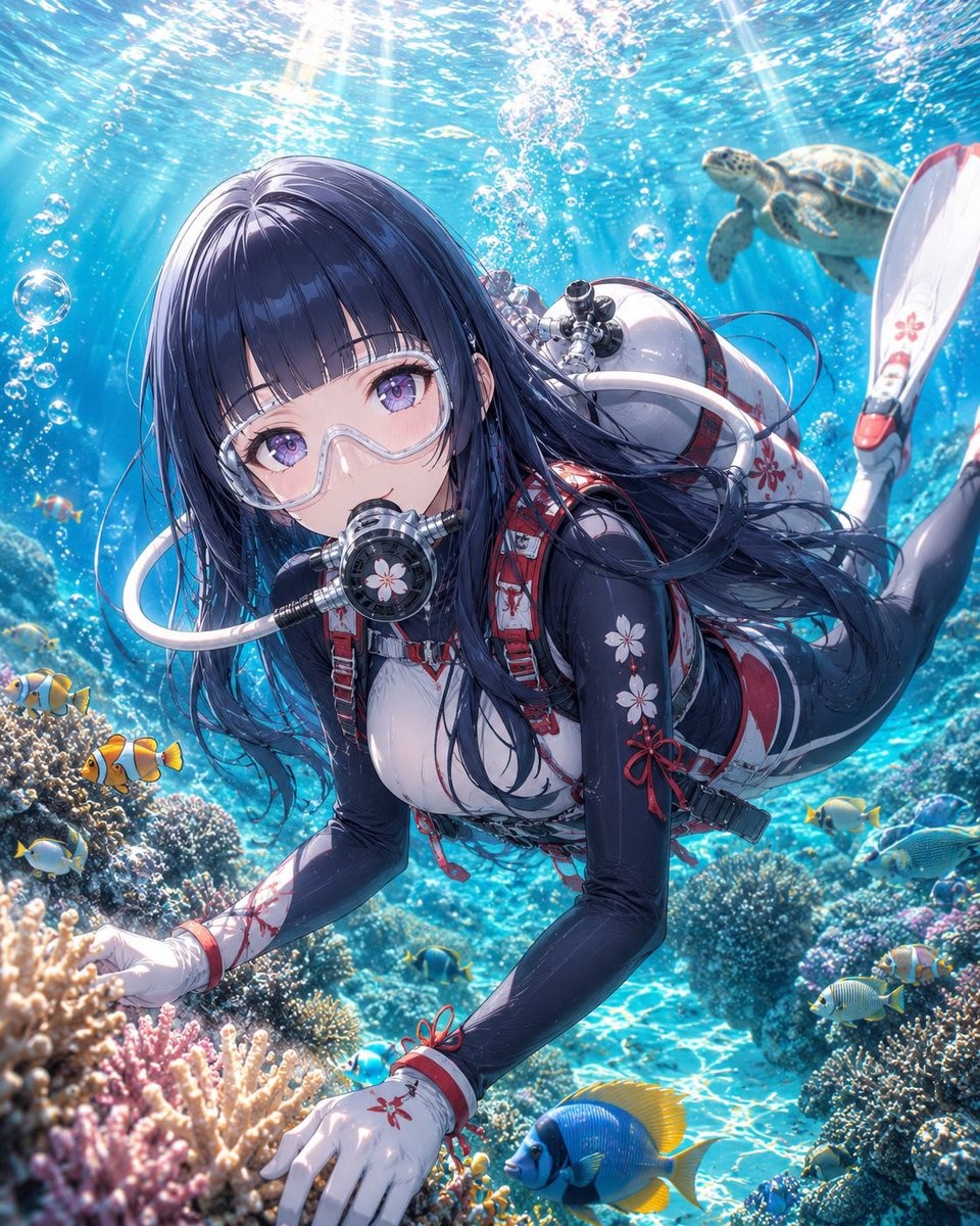 Scuba Diving Character Illustration