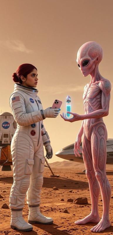 Martian Astronaut and Alien Exchange