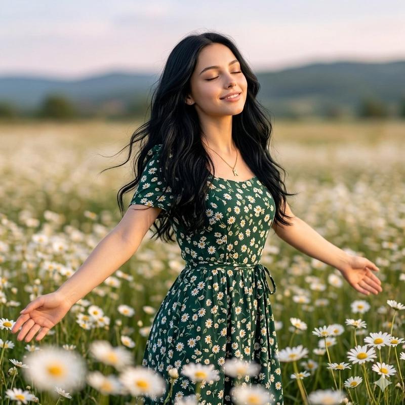 Cinematic Daisy Field Portrait