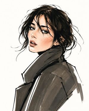 Vogue 风格时尚素描