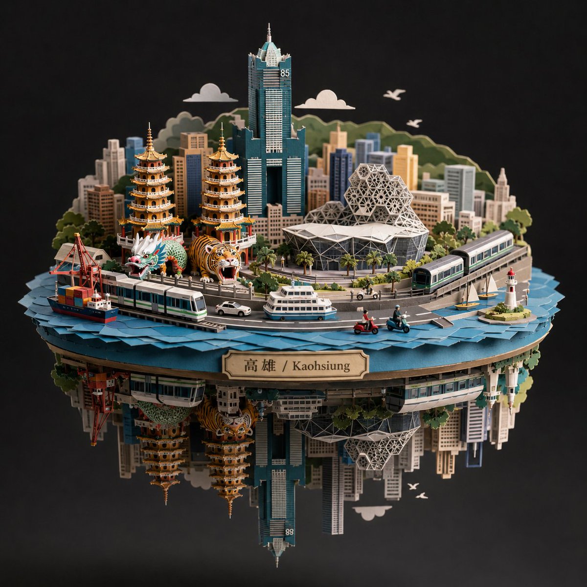 Barcelona Spherical Paper City Diorama