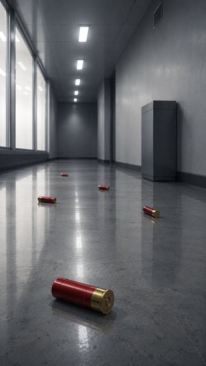 带有霰弹的空旷走廊