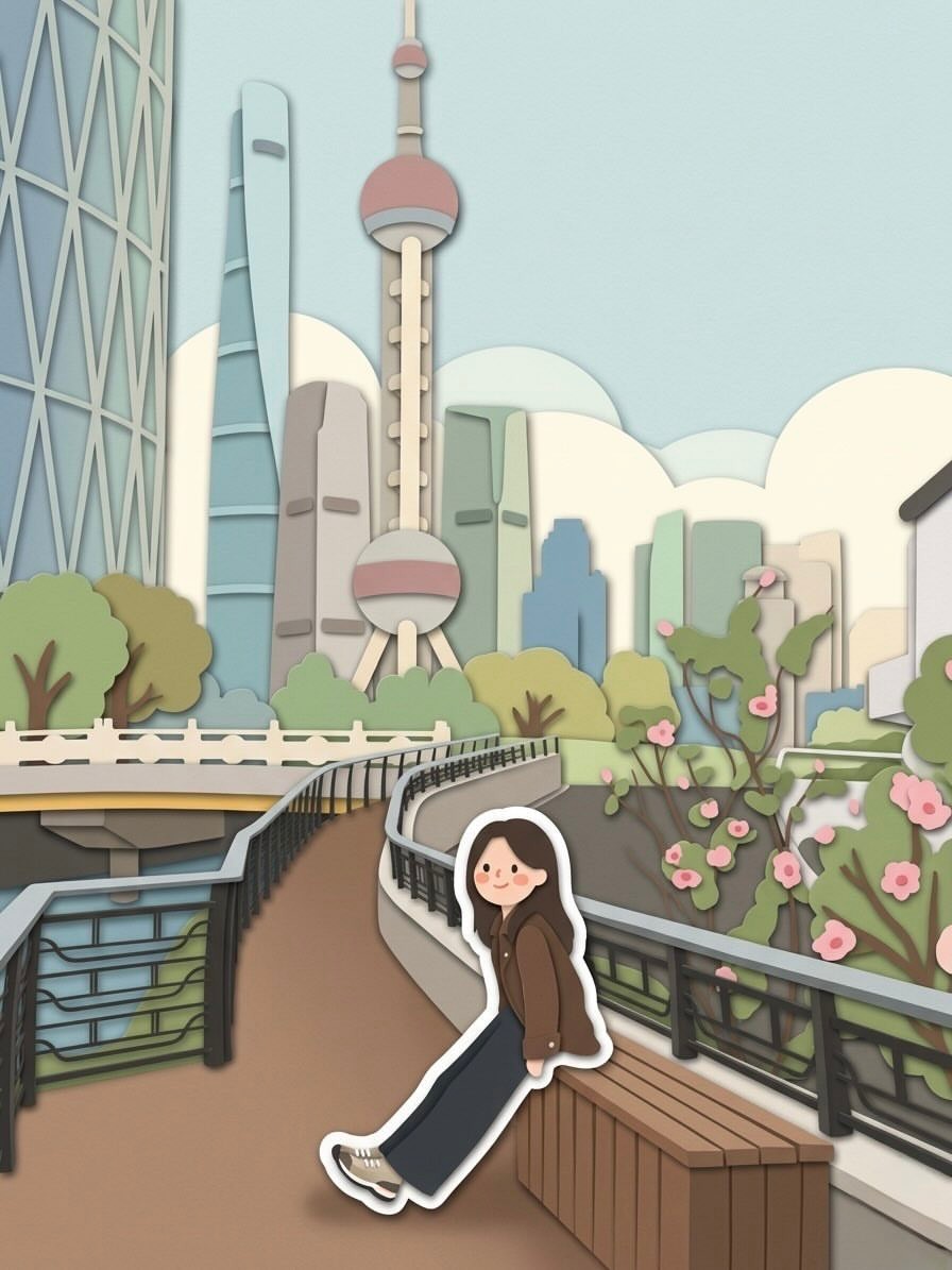 Paper-Cut Diorama Travel Sticker