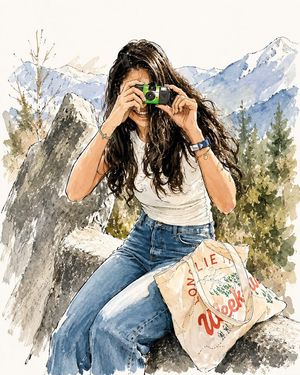 水彩时尚旅行插画
