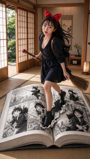 日式和室中的魔女传送门