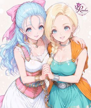 两位奇幻动漫女主角肖像