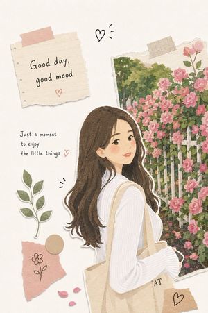 将照片转化为可爱风剪贴画插图
