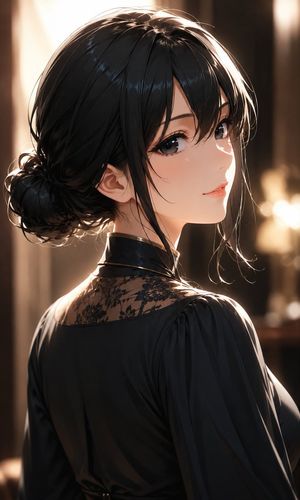 优雅背光动漫女性肖像