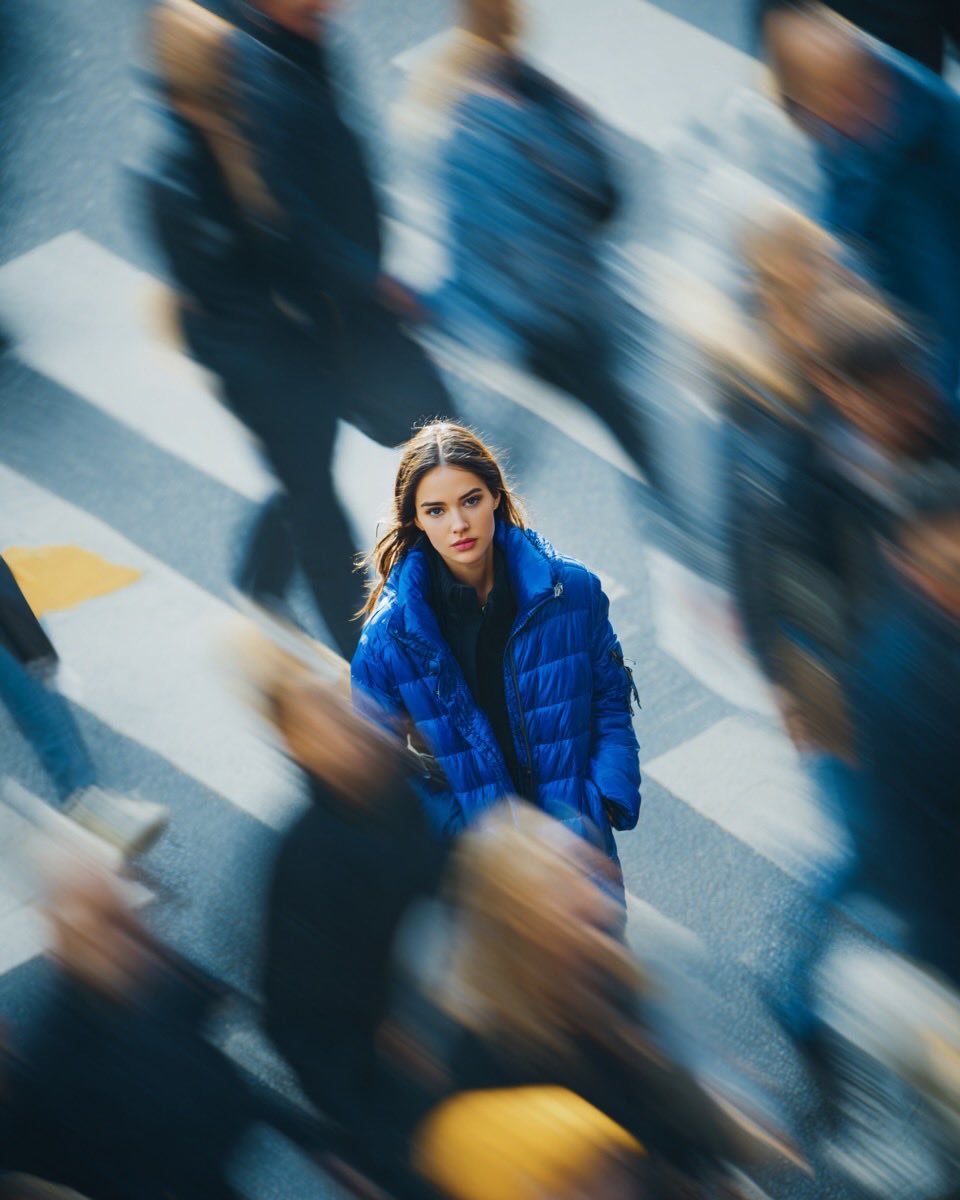 Cinematic Motion-Blur Street Portrait