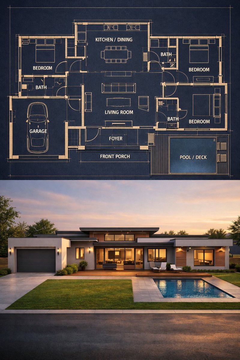 Blueprint to Render House Split
