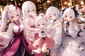 五少女动漫咖啡馆合影
