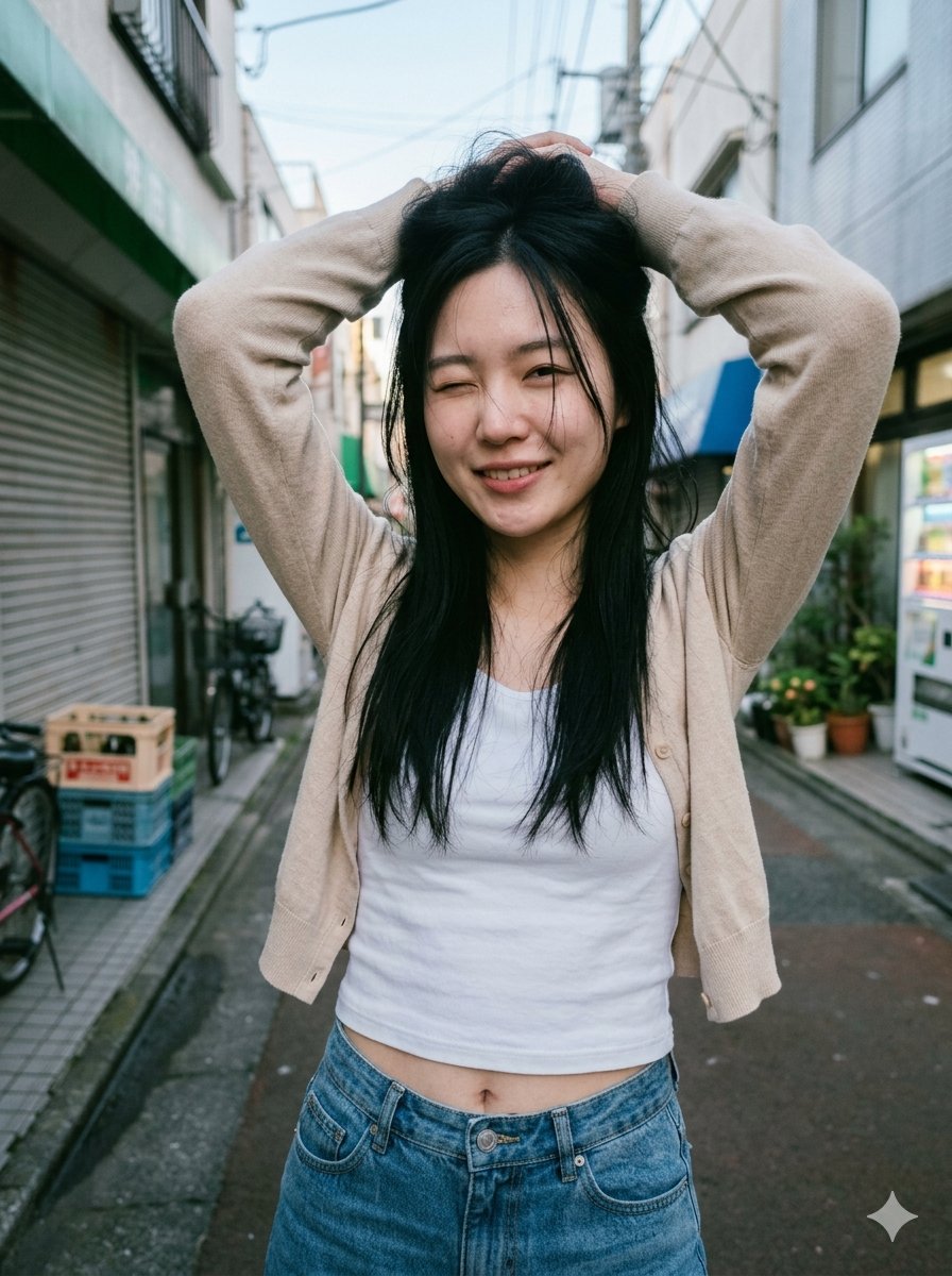 Blurred Face Japanese Alley Portrait