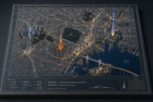 东京夜间城市档案立体模型