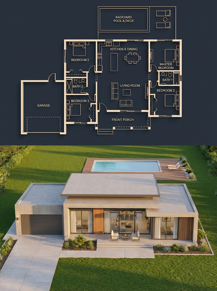Blueprint to Render House Split
