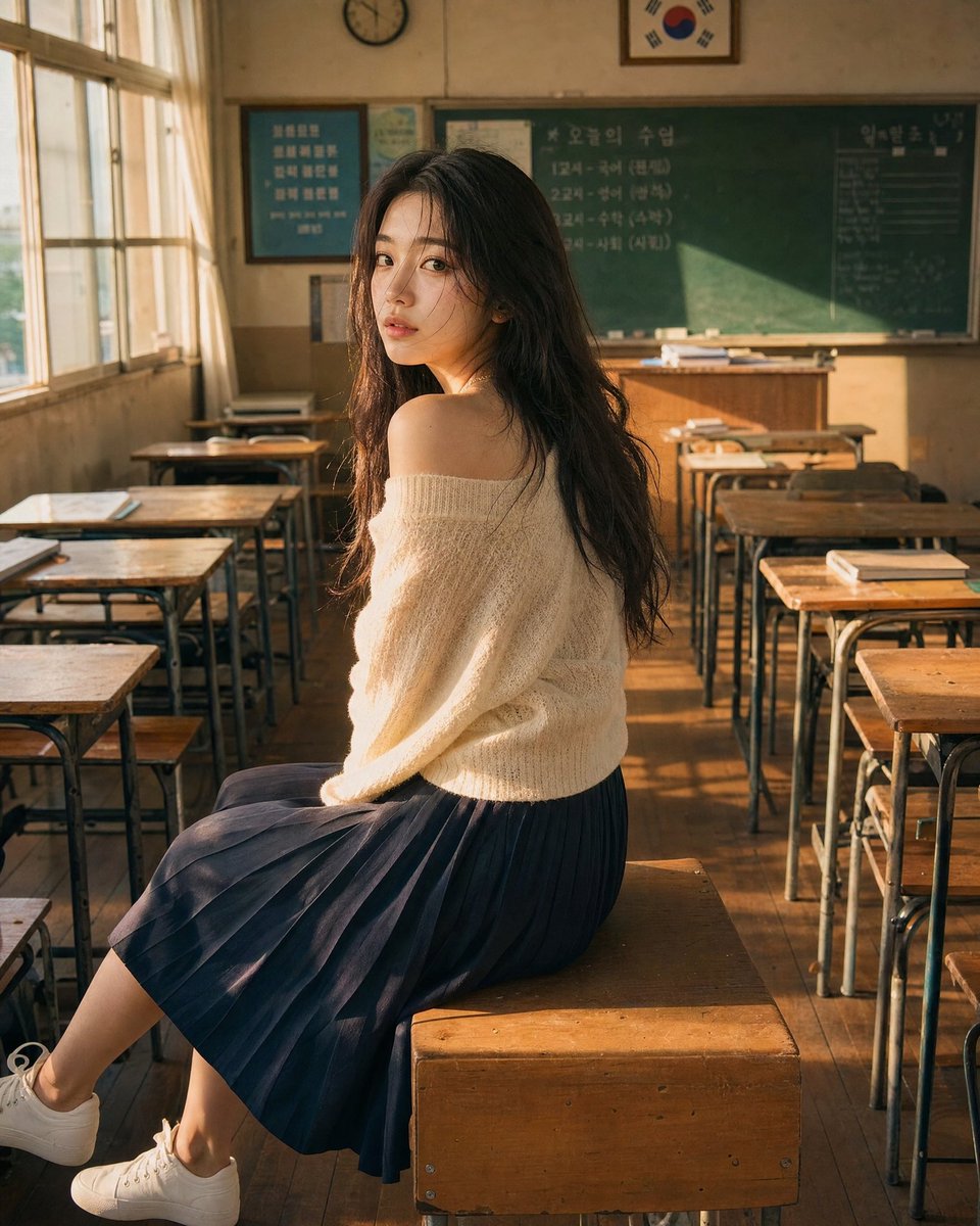 Korean Classroom Aesthetic Portrait