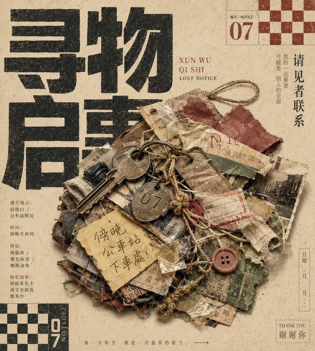 Vintage Tactile Print Poster