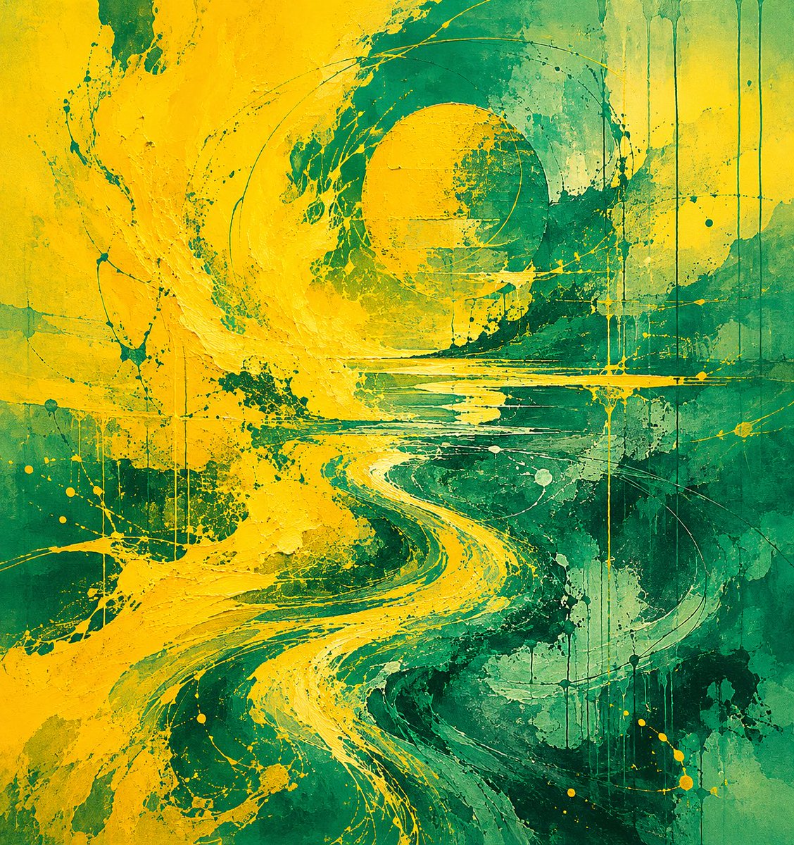 Vibrant Abstract Circle Splatter Art