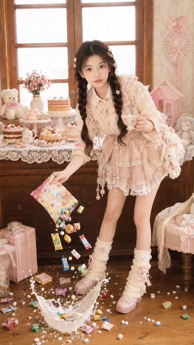 Candy Tea Party Pastel Portrait Transformation