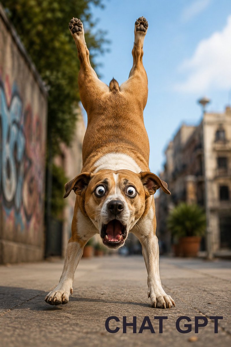 Humorous Dog Handstand Prompt