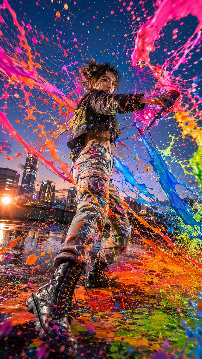Action Artist Paint Explosion Portrait
