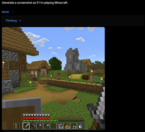 AI 生成器界面中的 Minecraft 游戏画面