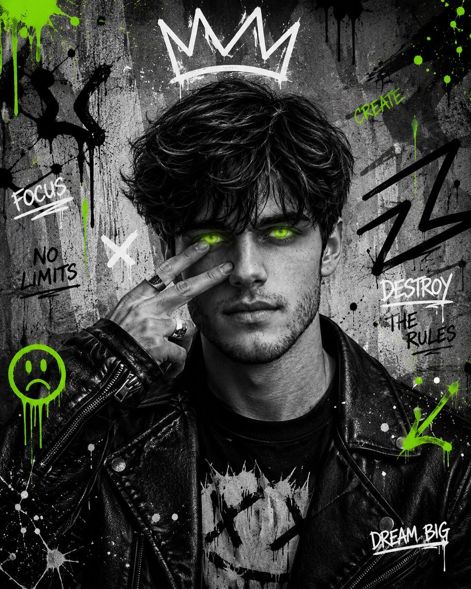 Urban Grunge Street Art Portrait