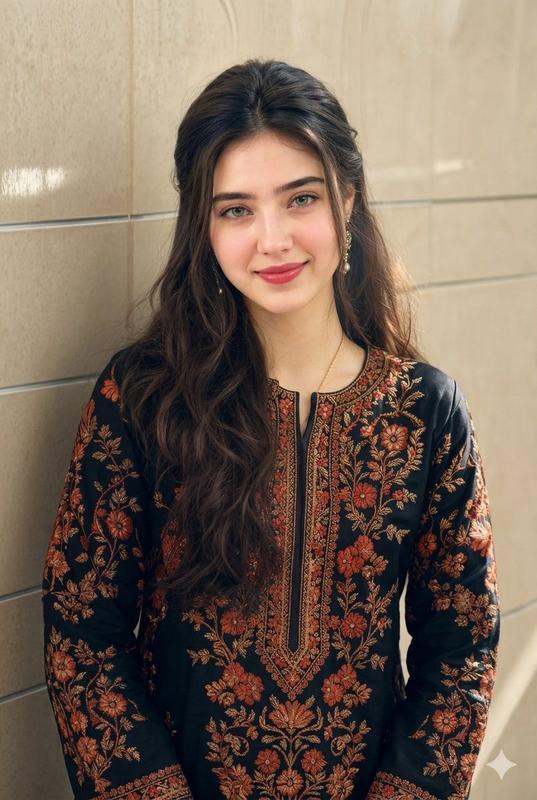 Ethnic Floral Dress Portrait
