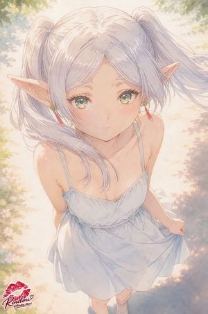精灵少女花园插画(已遮挡)