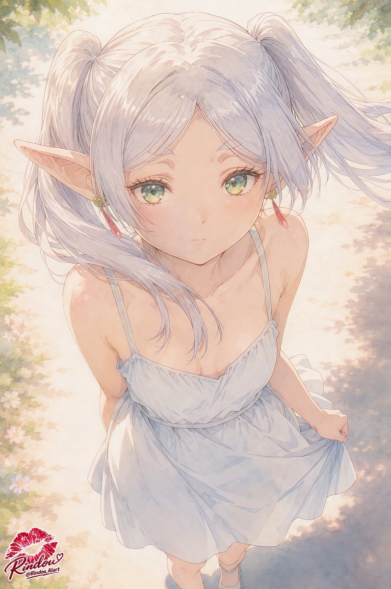 精灵少女花园插画(已遮挡)