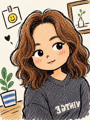 Q 版女孩蜡笔插画