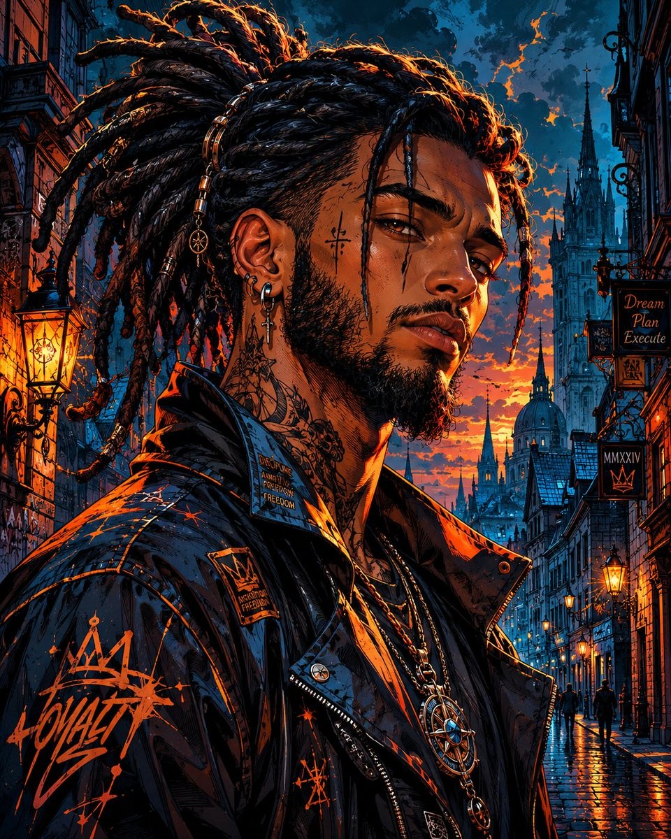 Cyber-Noir Rugged Man Portrait
