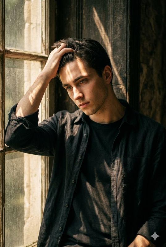Sunlit Rustic Window Portrait