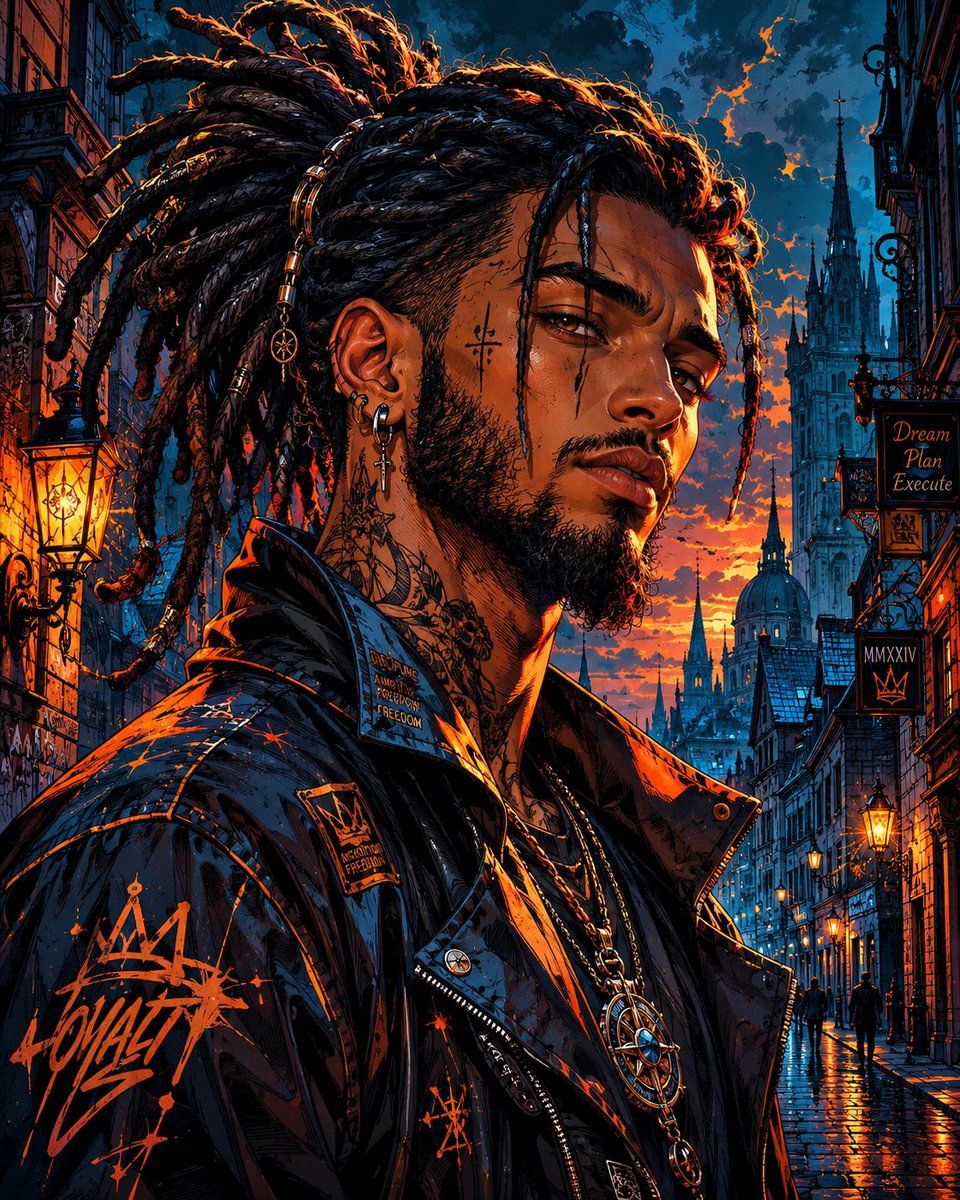 Cyber-Noir Rugged Man Portrait