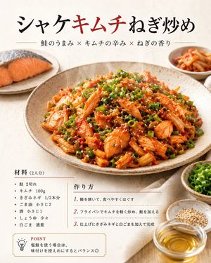 日式三文鱼泡菜食谱海报