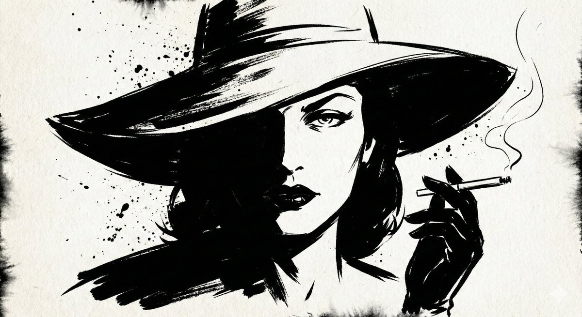 Dark Ink Noir Portrait