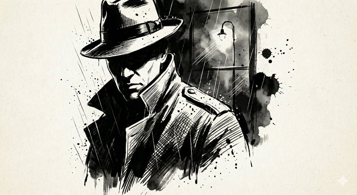 Dark Ink Noir Portrait