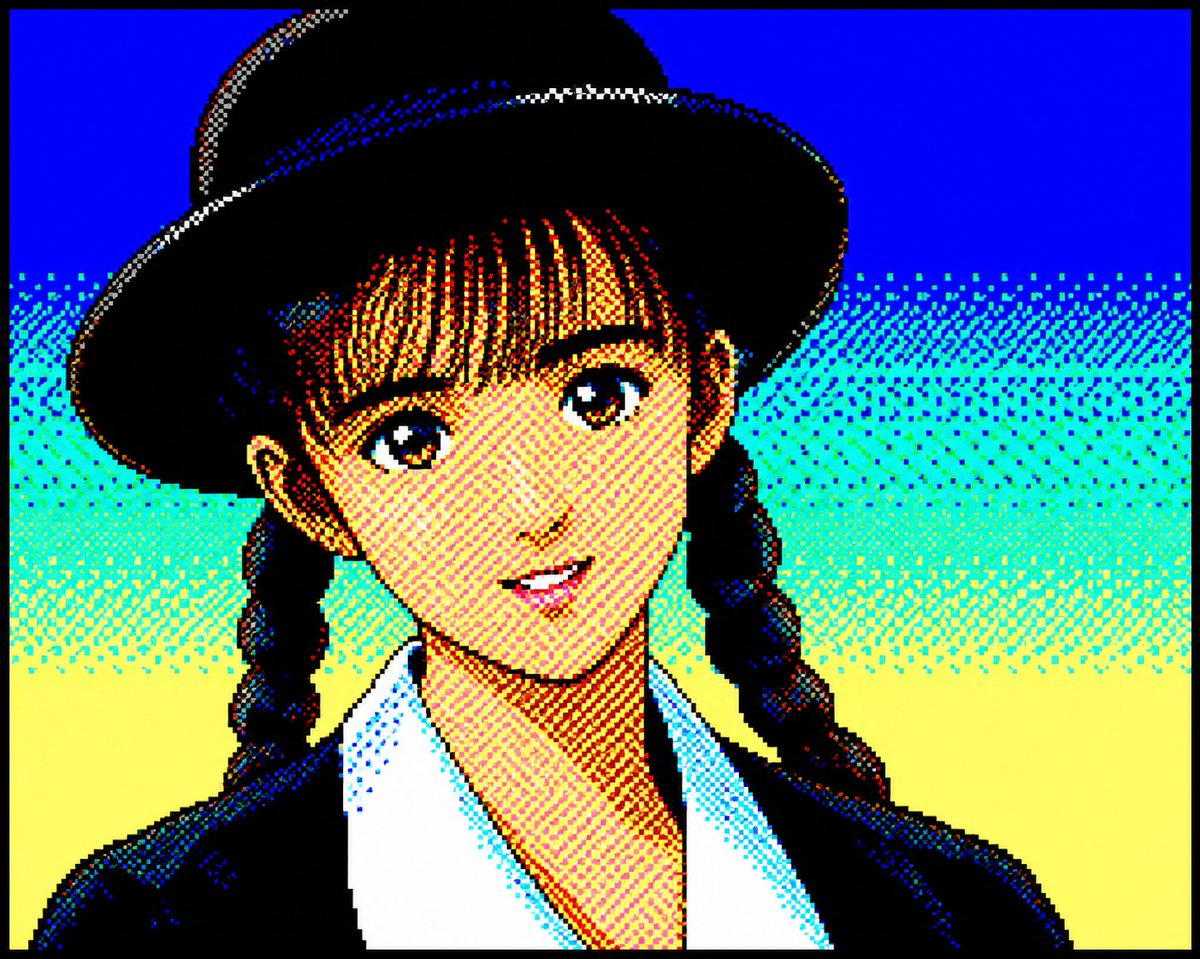 Profile / Avatar - Retro PC-88 8-Bit Anime Portrait