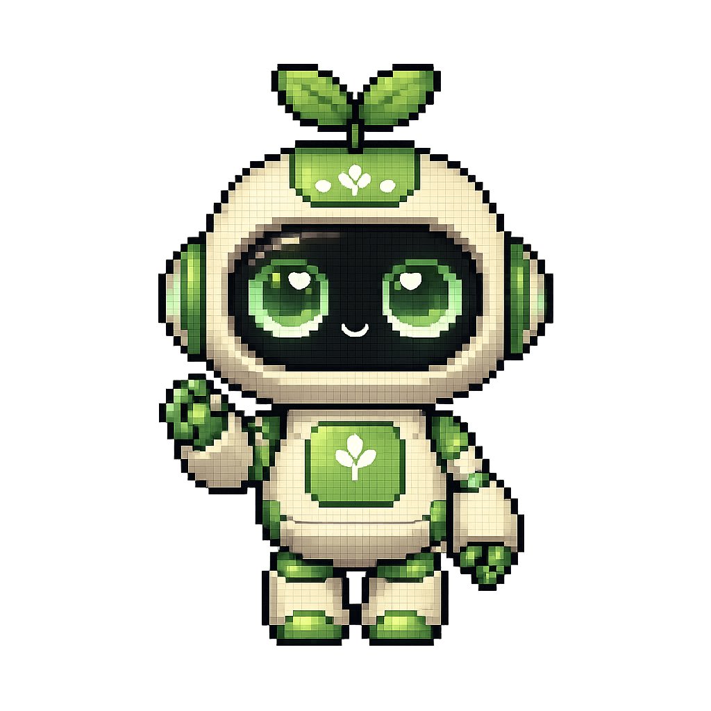 Profile / Avatar - Cute Eco Robot Pixel Art Mascot