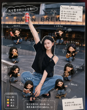 迷你分身咖啡馆自拍合成