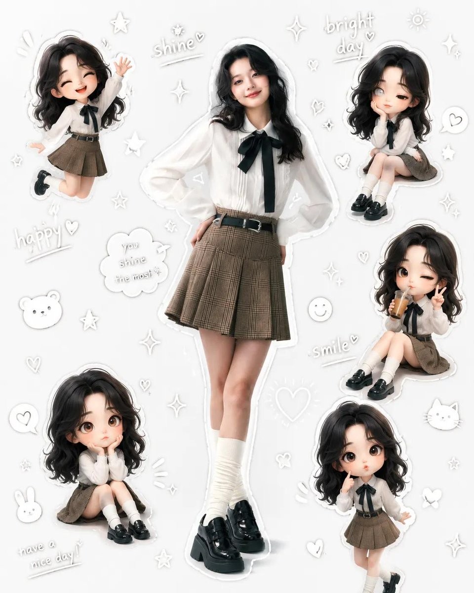Social Media Post - Cute Aesthetic Character Collage