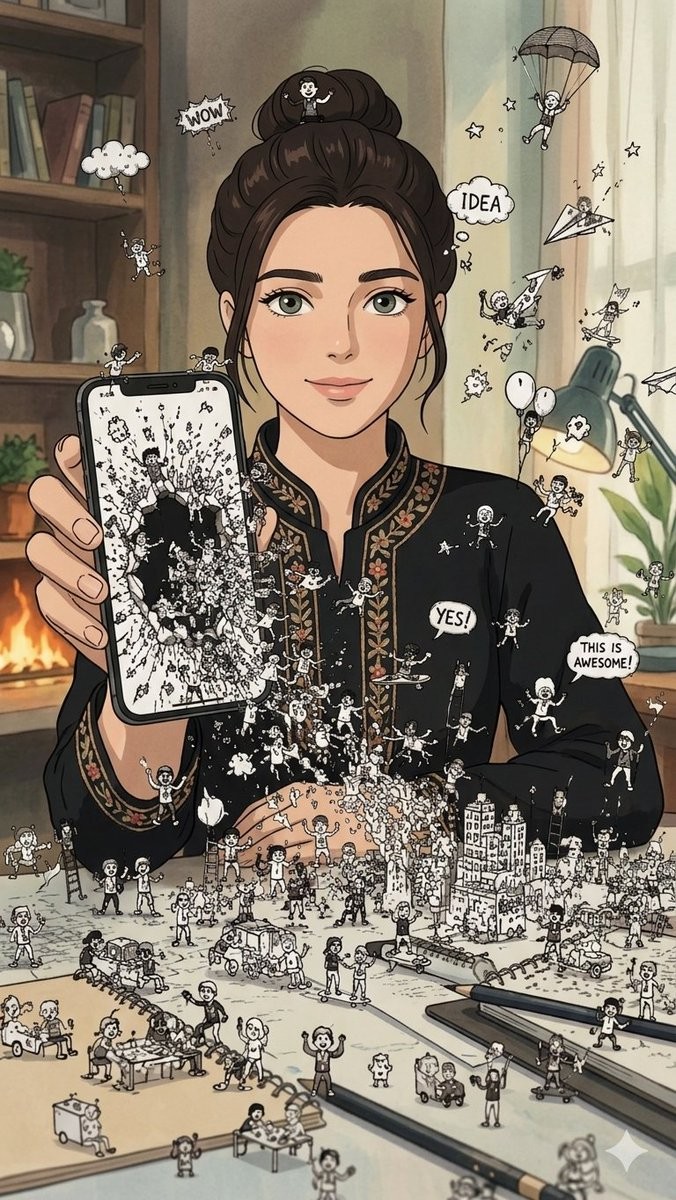 Social Media Post - Reality-Meets-Doodle Portal Effect